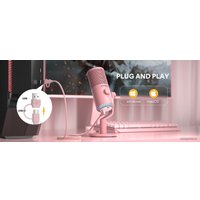 Проводной микрофон Maono DM30 (розовый)