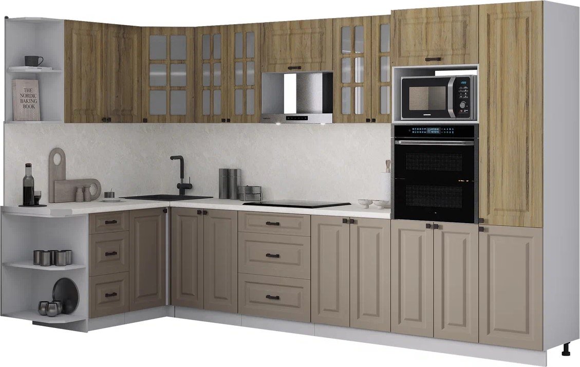 

Готовая кухня Интерлиния Мила Деко 1.68x3.4 LV (луна/дуб вотан/опал светлый)