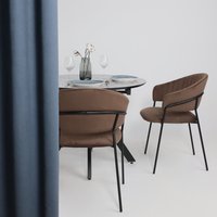 Стул с подлокотниками Алвест AV 433 (шоколадный бархат Confetti chocolate/черный)