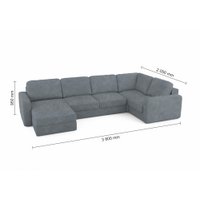 П-образный диван Mio Tesoro Aurora компл.3 левый (Kashemir 974 серый)