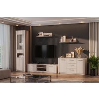 Шкаф-пенал NN мебель Калипсо с витриной (меланж)