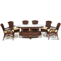 Обеденная группа TetChair Andrea Grand (античный орех/ткань рубчик/кремовый)