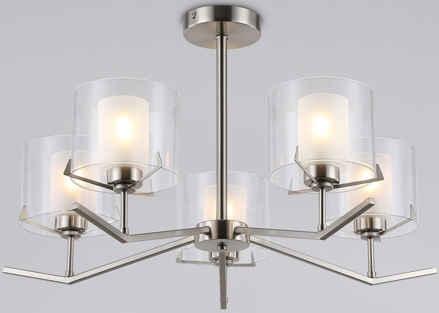 Подвесная люстра Ambrella light LH57001/5 SN/FR (никель/белый матовый)