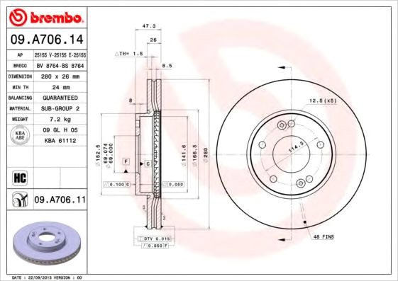 

Brembo 09A70611