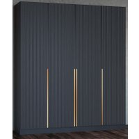 Шкаф распашной Феникс ФР№6 4-x cтворчатый (графит/графит софт, ручки золото)