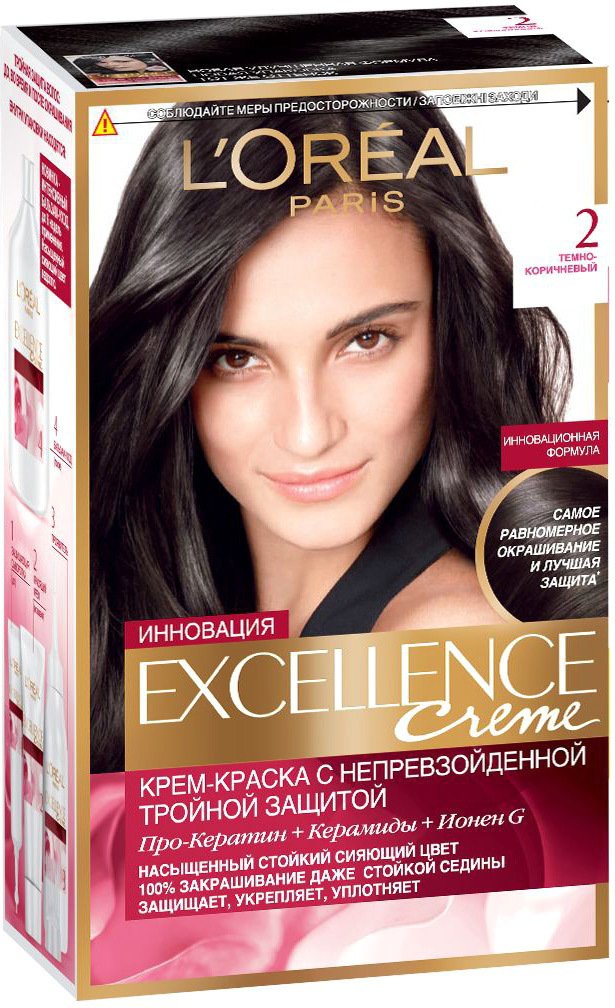 

Крем-краска для волос L'Oreal Excellence 2.0 Темно-коричневый