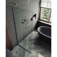 Душевая стенка MaybahGlass 195x89 MGD-689-5у (прозрачное стекло/хром матовый)