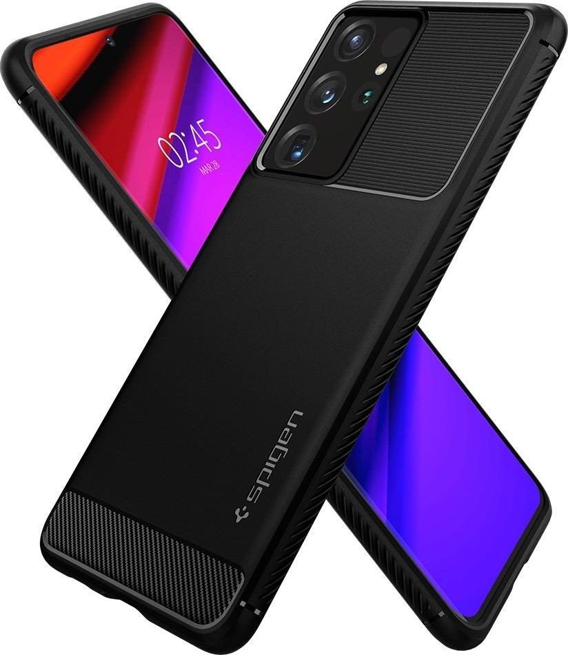 

Чехол для телефона Spigen Rugged Armor для Galaxy S21 Ultra ACS02349 (черный матовый)