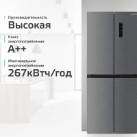 Четырёхдверный холодильник Harper RH6966BI (металлик)