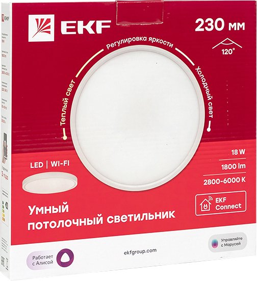 

Светодиодная панель EKF 230 мм 18W Connect