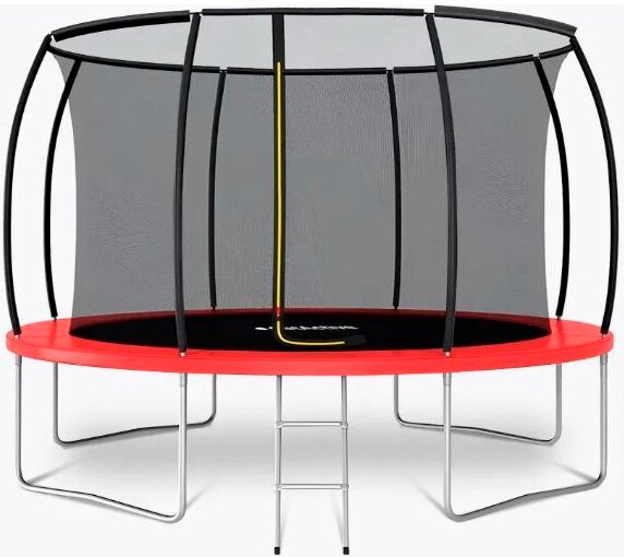 Батут GetActive Jump PRO 12FT с лестницей и внутренней сеткой (красный)