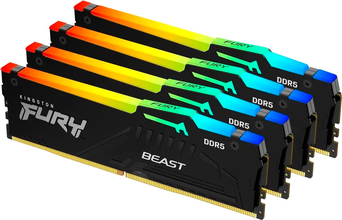 

Оперативная память Kingston FURY Beast RGB 4x16ГБ DDR5 5200 МГц KF552C40BBAK4-64