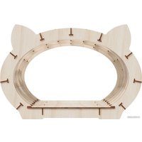 Сборная модель Eco-Wood-Art «Кошкин дом» натуральный каркас — белый мех