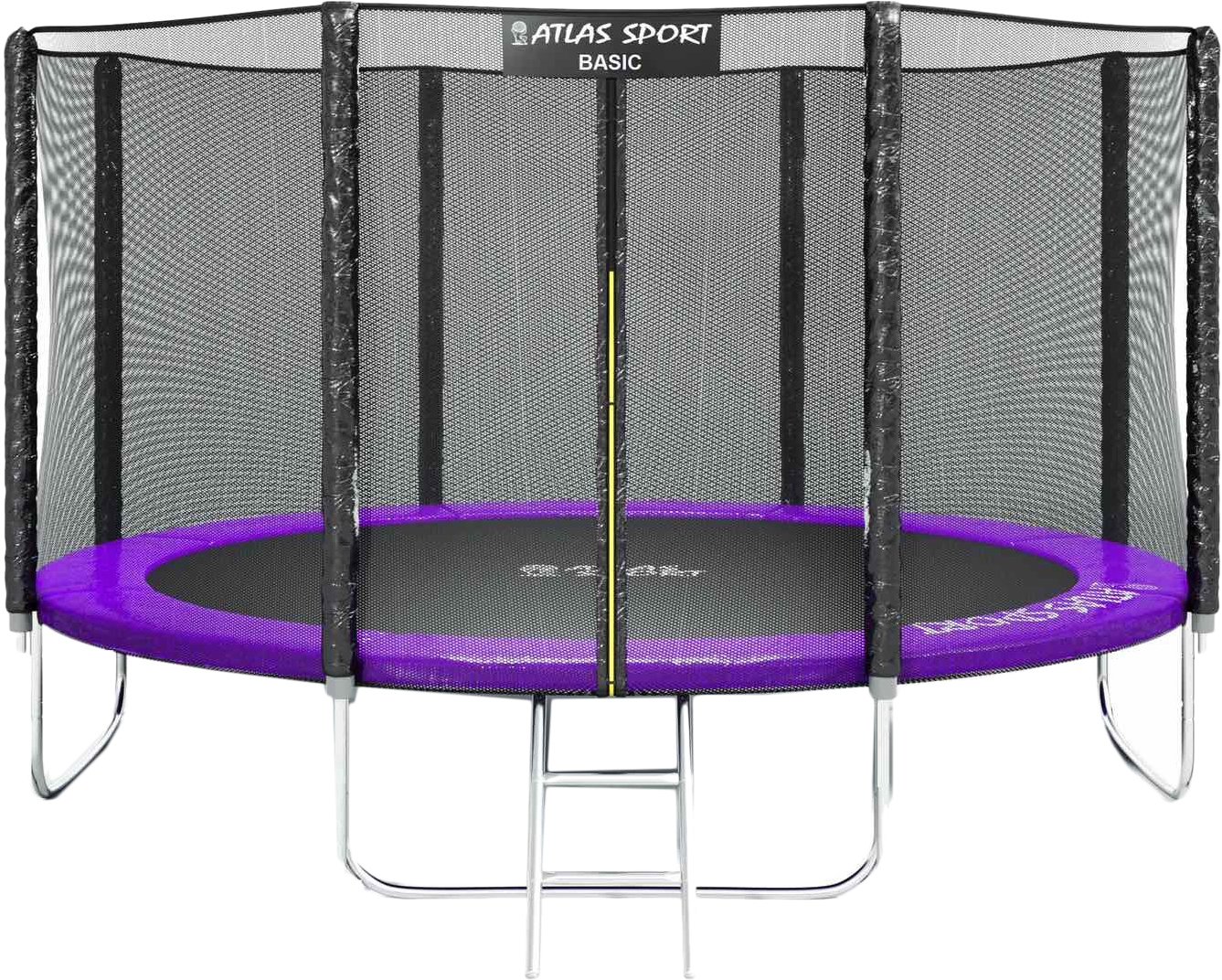 

Батут Atlas Sport 435 см - 14ft Basic (с лестницей, внешняя сетка, сливовый)