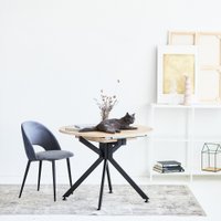 Кухонный стол Виста Оттава 100x100/145 (дуб олово/муар графит)