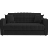 Диван Мебель-АРС Аккордеон Барон №4 ППУ 120x200 (велюр черный HB-178/17)