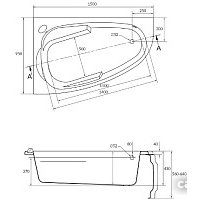 Ванна Cersanit Joanna 150x95 R (с каркасом)