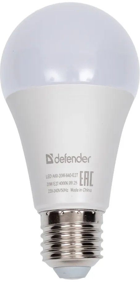 Светодиодная лампочка Defender A60-20W-840-E27