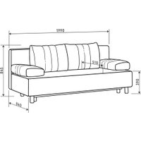 Диван Mio Tesoro Саари SB3 (Malmo 90 Grey)