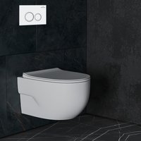 Унитаз подвесной Roxen Porto One Rimless 6 в 1 StounFix Dual Fresh 505547 (кнопка: белый глянец)