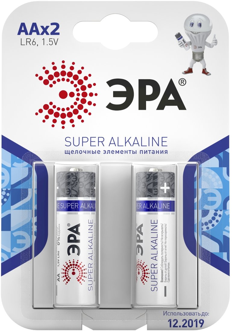 

Батарейка ЭРА Super Alkaline AA 2 шт.