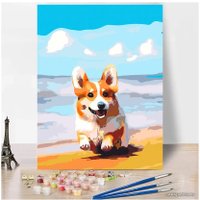 Картина по номерам Red Panda Корги На Берегу p54740