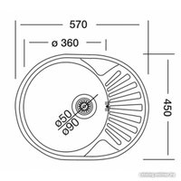 Кухонная мойка КромРус EC 257 RUS (чаша справа, без сифона) в Барановичах