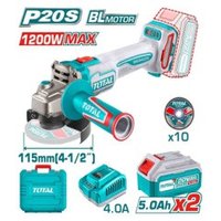 Угловая шлифмашина Total TAGLI2211532 (с 2-мя АКБ, кейс)