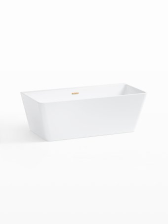 Ванна Wellsee Graceful Pro 140x74 230901004 (отдельностоящая ванна белый глянец, экран, ножки, сифон-автомат золото)