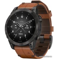 Умные часы Garmin Epix Sapphire Gen 2 (черный титан/каштановый кожа)