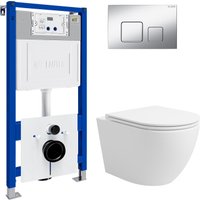 Унитаз подвесной Lauter Vortex 2110830 с кнопкой 219703F (квадратная, сатин)