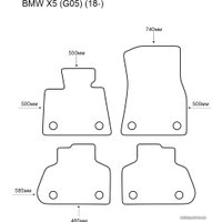 Комплект ковриков для авто Alicosta BMW X5 G05 18- (салон, ЭВА ромб, серый)