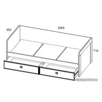 Кровать Anrex Magellan 90-2 90x200 655627 (сосна винтаж)