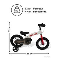Беговел-велосипед Bubago Rollin BG-166-3 (белый/красный)
