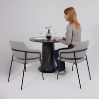 Кухонный стол Lepremo AV 2317 МДФ+керамика 900 (черный матовый Shakespeare/черный+HPL асти)