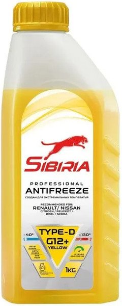 

Антифриз Sibiria G12+ -40 желтый 1 кг