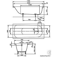Ванна Kaldewei Saniform Plus 373-1 170x75 (с ножками)