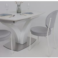 Кухонный стол Аврора Нотр Дам Moderne 1400/1800x850 (камень светло-серый Greys Snow/белый муар)
