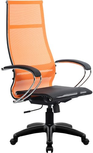 Офисное кресло Metta SK-1-BK Комплект 7, Pl тр/сечен (резиновые ролики, оранжевый)