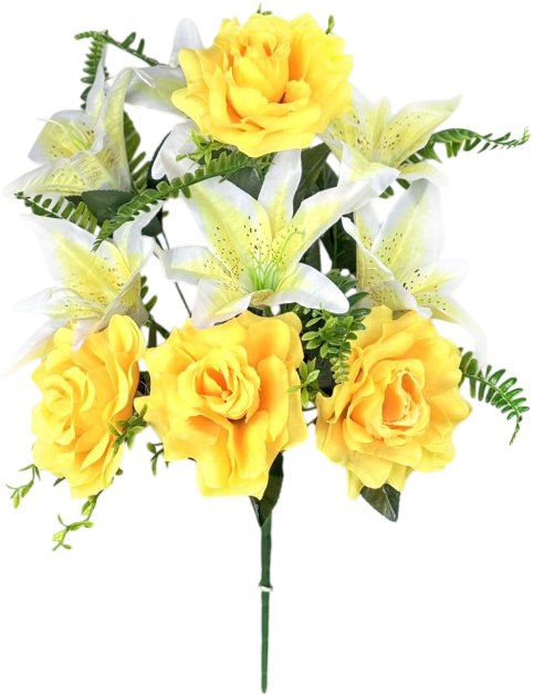 

Искусственный букет KlrBy Розы и лилии с добавками СН22ж