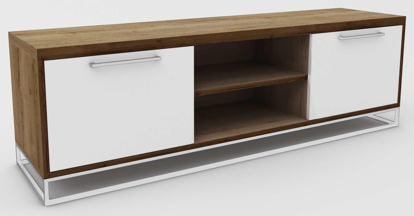 

Тумба Hype Mebel ТВ 150x40 (белый-дуб галифакс олово)