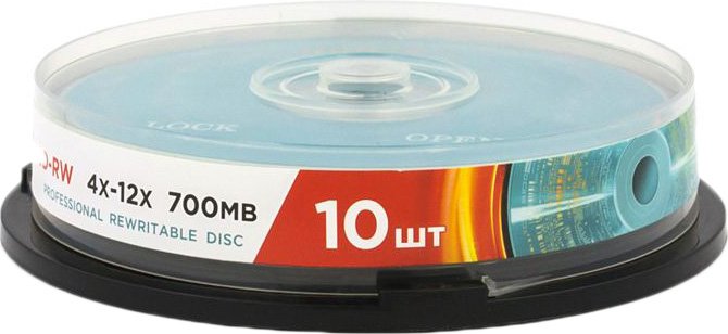 

CD-RW диск Mirex 700Mb 12х UL121002A8L (10 шт.)
