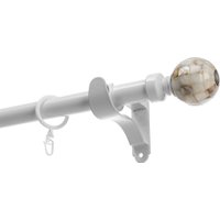 Карниз для штор Sundays Home Волна Шар Перламутр 25мм однорядный (белый глянец, 2.4м)