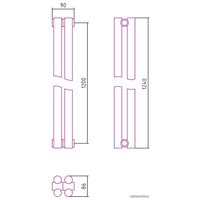 Стальной трубчатый радиатор Сунержа Эстет-11 1200х90 2 секции (белый)