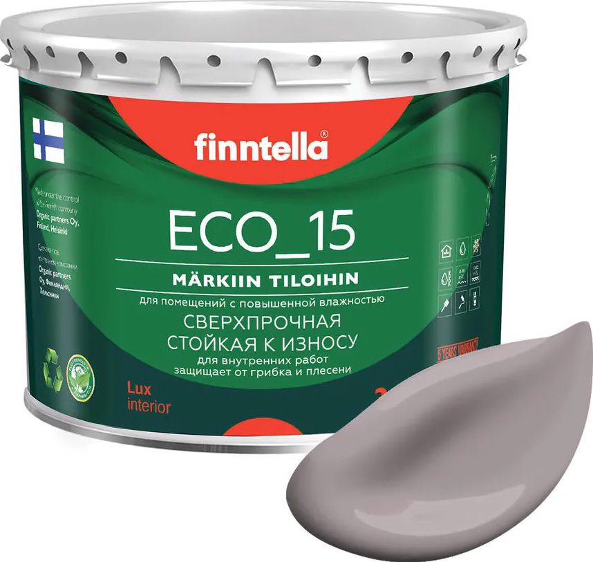 

Краска Finntella Eco 15 Violetti Usva F-10-1-3-FL106 2.7 л (серо-лиловый)