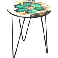 Журнальный столик Sheffilton SHT-CT27 (малахитово-зеленый/черный муар)