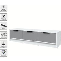 Тумба Интерлиния ТВ Концепт КТ-ТВ3-35 (серебро/белый платинум)