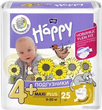 Подгузники Bella Happy Maxi Plus 9-20 кг (25 шт)