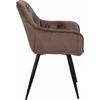 Стул с подлокотниками Signal Cherry Velvet Bluvel 38 (капучино/черный)