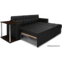 Угловой диван Мебель-АРС Атланта (экокожа черный, без полосы)